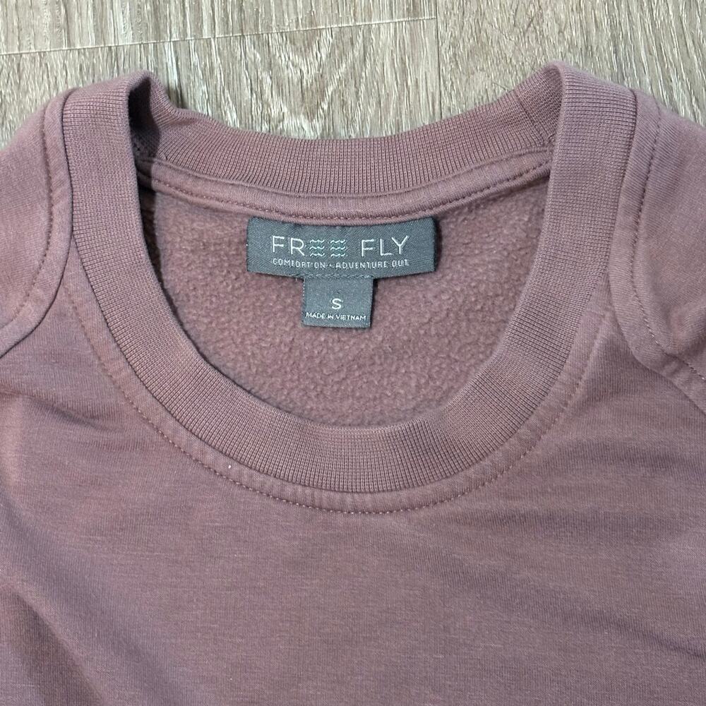 Free Fly Womens Sweatshirt Sz S Bamboo Fleece Crewneck Mauve Purple Pullover - Picture 2 of 9